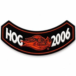 Vintage Harley Owners Group HOG Rocker Patch 2006 Biker Vest Black Orange White